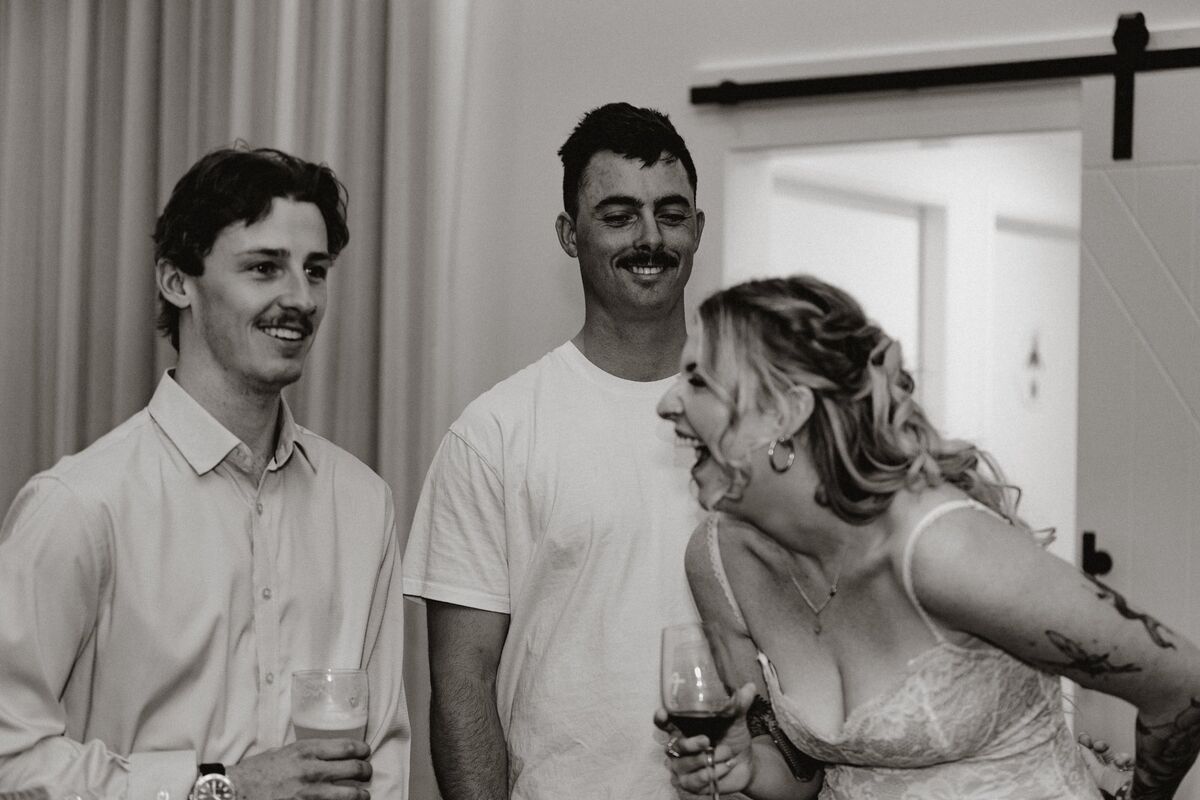 Guests laughing mid-show